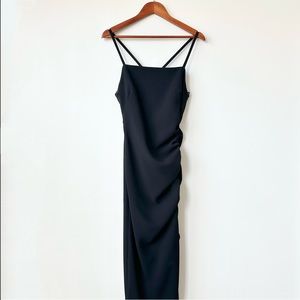 ZARA | NWT LONG DRAPED STRAPPY SEXY MAXI DRESS HIGH SLIT FORMAL GOWN PROM